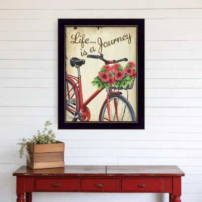 Homezia Life Is A Journey 1 Black Framed Print Wall Art