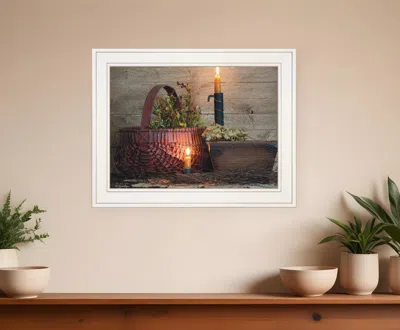 Homezia The Red Basket 1 White Framed Print Wall Art