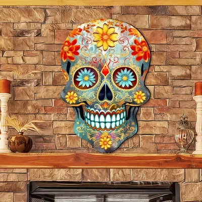 G. Debrekht Sugar Skull Holiday Door Decor By