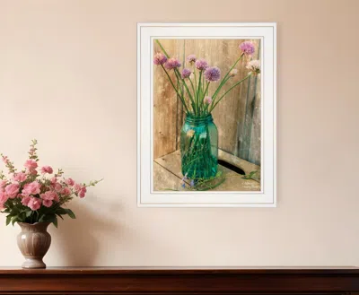 Homezia Country Chives 1 White Framed Print Wall Art