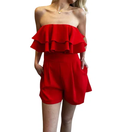 Flying Tomato Brandi Romper In Red In Red