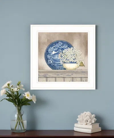 Homezia Farmhouse Blues I 3 White Framed Print Wall Art