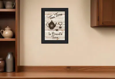 Homezia Tea Time 2 Black Framed Print Kitchen Wall Art