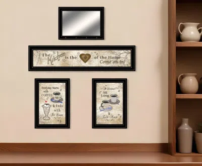 Homezia Set Of Four Love Of Nature Kitchen 8 Black Framed Print Kitchen Wall Art