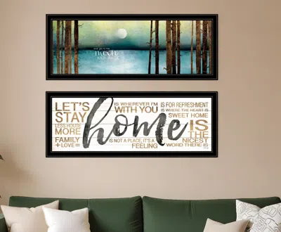 Homezia Set Of Two Love Or Home 1 Black Framed Print Wall Art