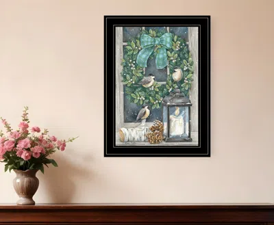 Homezia Winter Wreath 2 Black Framed Print Wall Art