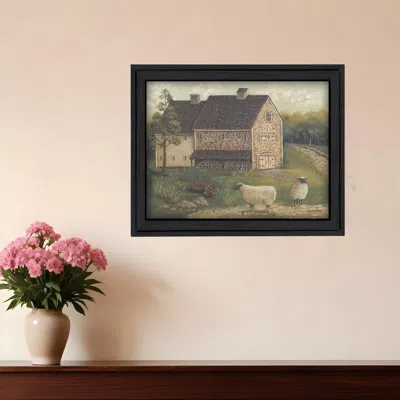 Homezia Stone Barn 1 Black Framed Print Wall Art
