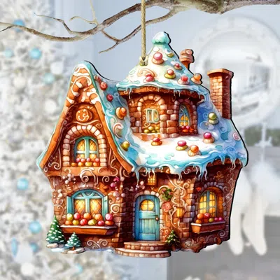 G. Debrekht Gingerbread House Wooden Ornaments By