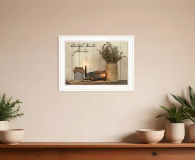 Homezia Grateful Hearts 1 White Framed Print Kitchen Wall Art