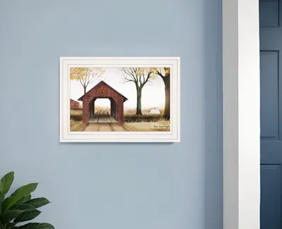 Homezia Bucks County Bridge 1 White Framed Print Wall Art