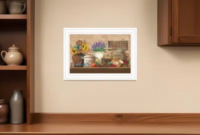 Homezia Antique Kitchen 1 White Framed Print Kitchen Wall Art