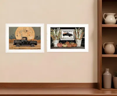 Homezia Set Of Two Harvest Moon 1 White Framed Print Kitchen Wall Art