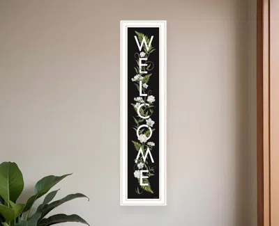 Homezia Welcome Sign I 4 White Framed Print Wall Art