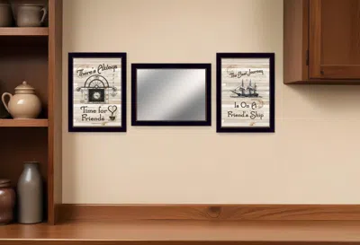Homezia Set Of Three Friendship Journey 4 Black Framed Print Kitchen Wall Art