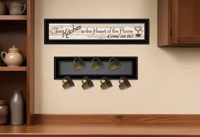 Homezia Set Of Two Kitchen Print And Mug Rack Kitchen Wall Art