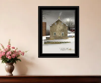 Homezia Cold Winters Night 2 Black Framed Print Wall Art
