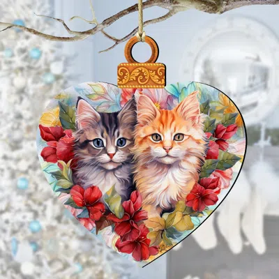 G. Debrekht Cute Kittens Wooden Ornaments By