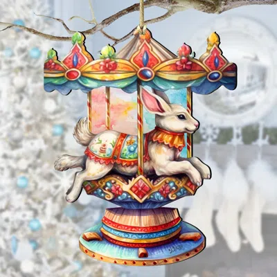 G. Debrekht Carousel Bunny Wooden Ornaments By