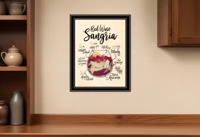 Homezia Red Wine Sangria 1 Black Framed Print Wall Art