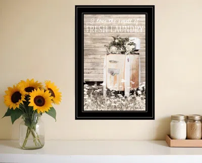 Homezia Fresh Laundry 2 Black Framed Print Bathroom Wall Art