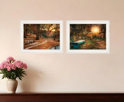 Homezia Set Of Two Resting Places 1 White Framed Print Wall Art