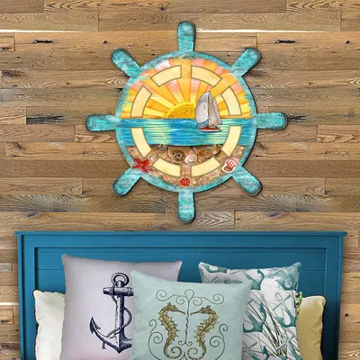 G. Debrekht Captains Wheel Coastal Outdoor Door Decor By