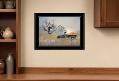 Homezia Fall Pumpkin Harvest 3 Black Framed Print Kitchen Wall Art