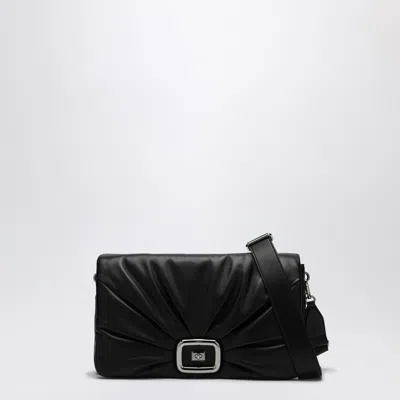 Roger Vivier Viv'' Choc Large Black Leather Bag