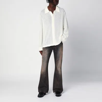 Séfr Ignacio Cotton Linen Checked Long Sleeve Shirt