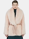 DROME Women’s Lamb Fur Coat in Pink