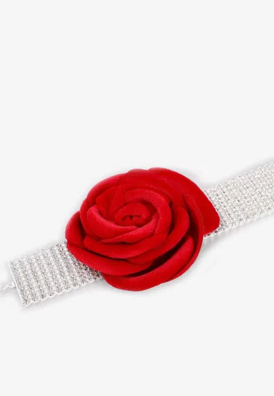 Shop Magda Butrym 3d Rose Crystal Embellished Necklace