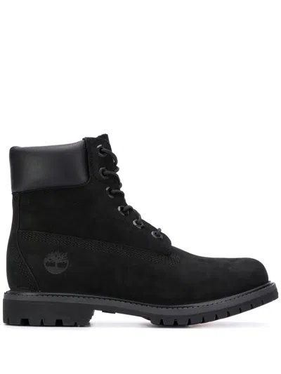 Timberland Womens Black Premium Chunky-sole Leather Boots Eur 41 / 8 Uk In Black