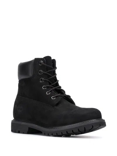 Timberland Womens Black Premium Chunky-sole Leather Boots Eur 41 / 8 Uk In Black