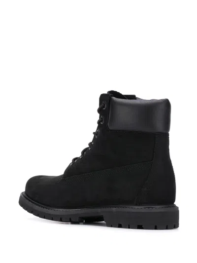Timberland Womens Black Premium Chunky-sole Leather Boots Eur 41 / 8 Uk In Black