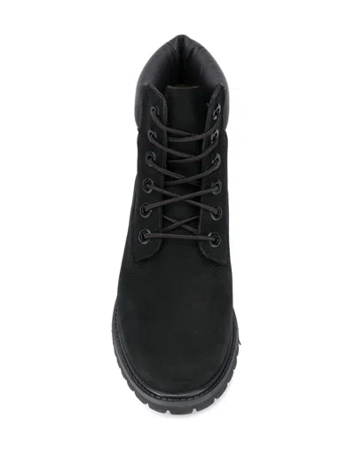 Timberland Womens Black Premium Chunky-sole Leather Boots Eur 41 / 8 Uk In Black