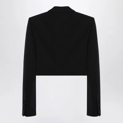 Dolce & Gabbana Cropped Cotton-blend Tuxedo Jacket In Black