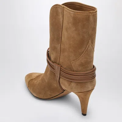 Isabel Marant Low Cognac-coloured Suede Boot In Brown