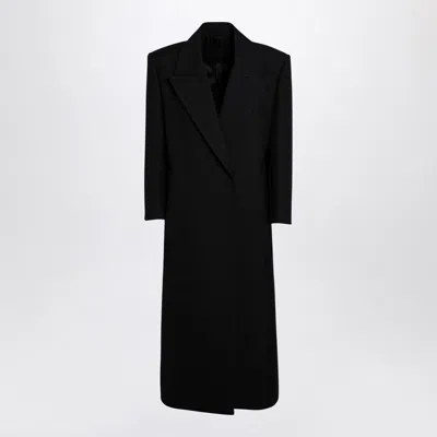 Valentino Black Wool Coat In Black