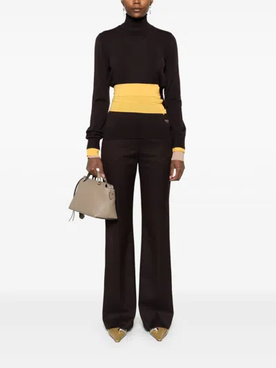 Shop Fendi Wool Blend Turtle-neck Sweater For Women In Purple