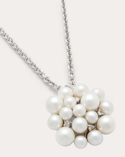 Amrapali Women's Lily Large 18k Gold Pearl And Diamond Pendant Necklace In White