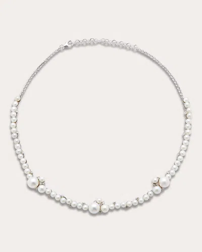 Amrapali Women's Lily 18k Gold Pearl And Diamond Necklace In White