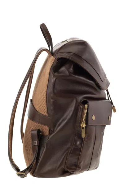 BRUNELLO CUCINELLI BRUNELLO CUCINELLI LEATHER BACKPACK 