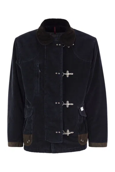 Fay "4-hook Canvas Jacket With Classic In Navy