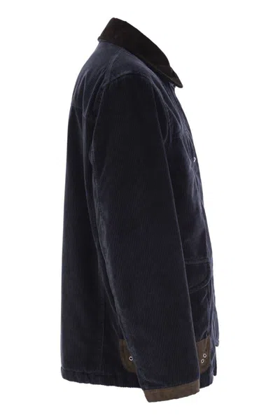 Fay "4-hook Canvas Jacket With Classic In Navy