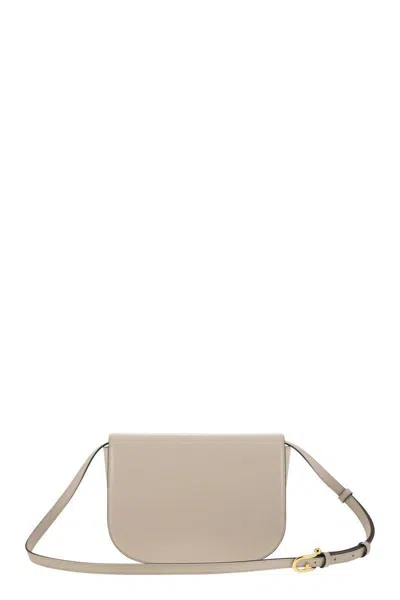 Furla Sfera Vanilla Shoulder Bag In Smooth Leather In Yellow