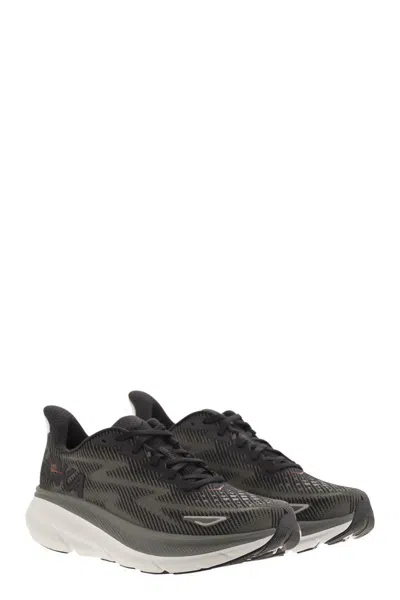 Hoka Clifton 9 Knitted Sneakers In Black