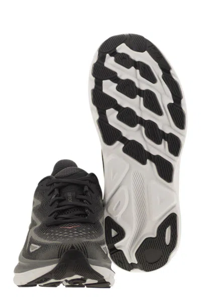 Hoka Clifton 9 Knitted Sneakers In Black