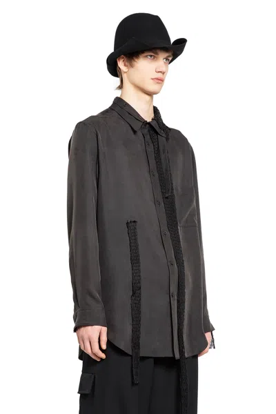 Yohji Yamamoto Man Grey Shirts In Grey
