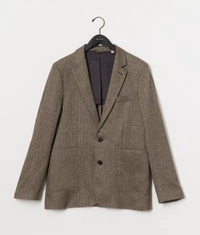 Billy Reid Virgin Wool Herringbone Walton Jacket In Light Brown
