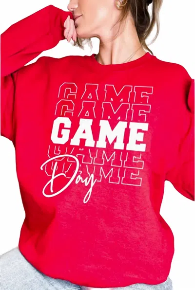 Blume + Co. Game Day Repeat Graphic Sweatshirt In Red In Red